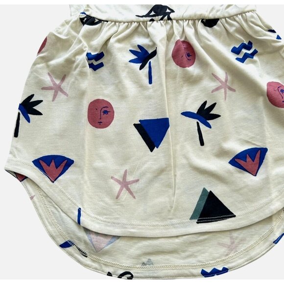 NWT Tea Collection Cream Eye Of Horus Hi-Low Skirted Summer Tank Dress Size 3 - Picture 4 of 7